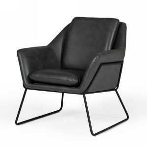 Modrest Jennifer - Industrial Dark Grey Eco-Leather Accent Chair
