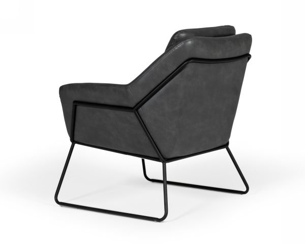 Modrest Jennifer - Industrial Dark Grey Eco-Leather Accent Chair - Image 4
