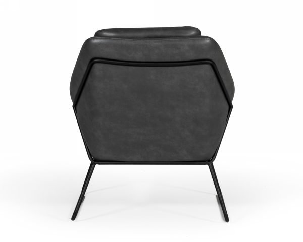 Modrest Jennifer - Industrial Dark Grey Eco-Leather Accent Chair - Image 5