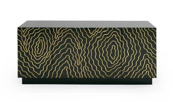 Modrest Jonah- Modern Black and Gold Buffet - Image 4