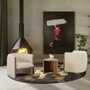 Modrest - Joselyn Modern Cream Fabric Accent Chair