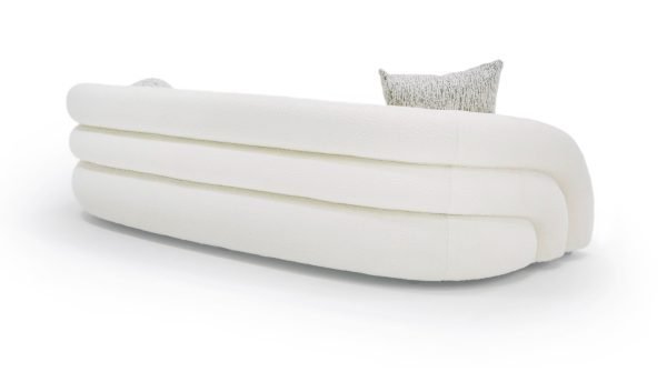 Modrest - Joshua Modern 4-Seater Curved White and Taupe Fabric Sofa - Image 4
