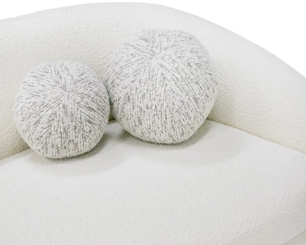 Modrest - Joshua Modern 4-Seater Curved White and Taupe Fabric Sofa - Image 5