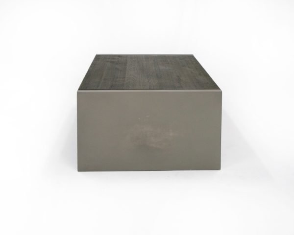Modrest June - Modern Dark Grey Concrete & Walnut Coffee Table - Image 3