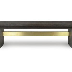 Modrest June - Modern Dark Grey Concrete & Walnut Dining Bench