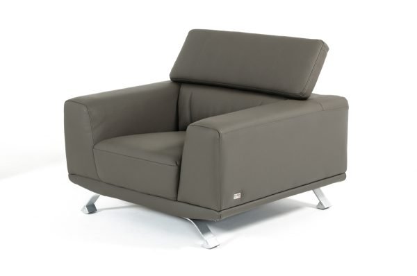 Divani Casa Brustle Modern Dark Grey Eco-Leather Sofa Set - Image 3