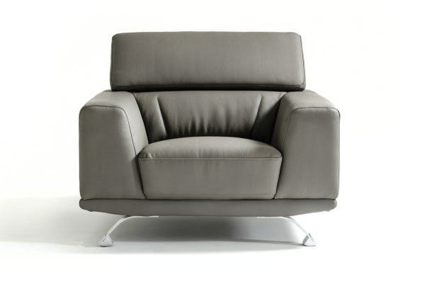 Divani Casa Brustle Modern Dark Grey Eco-Leather Sofa Set - Image 4