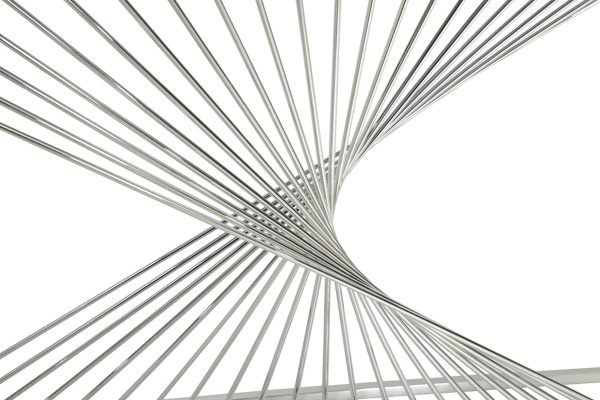 Modrest Trinity Modern Glass & Stainless Steel Console Table - Image 4