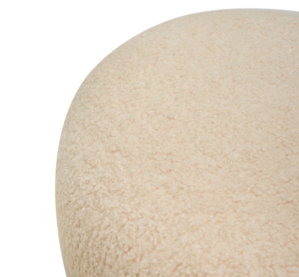 Divani Casa Kael - Contemporary White Sherpa Ottoman - Image 3