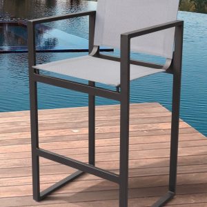 Renava Kayak - Modern Charcoal Outdoor Bar Stool