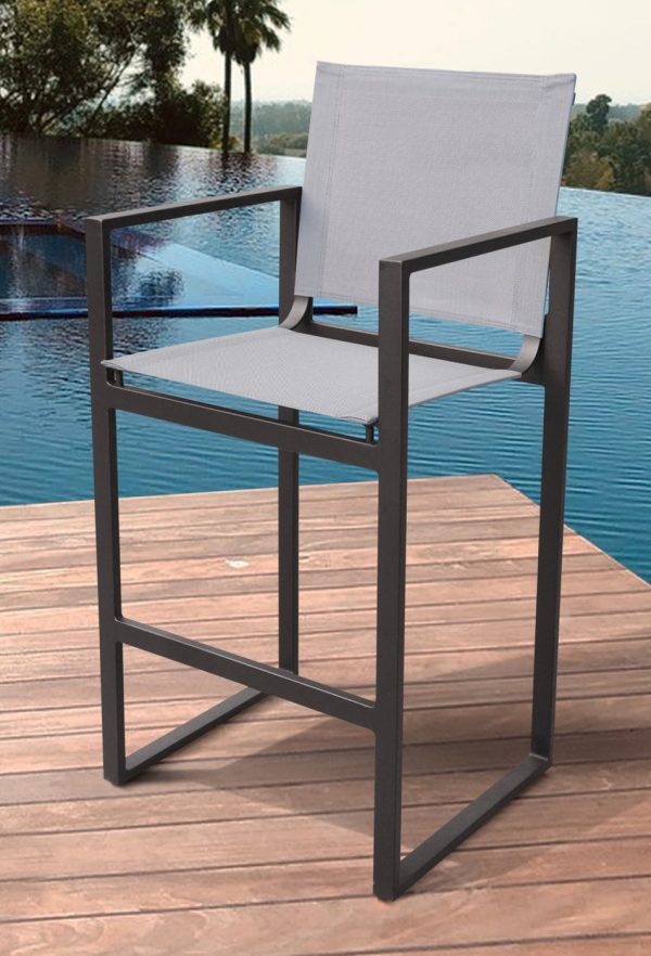 Renava Kayak - Modern Charcoal Outdoor Bar Stool