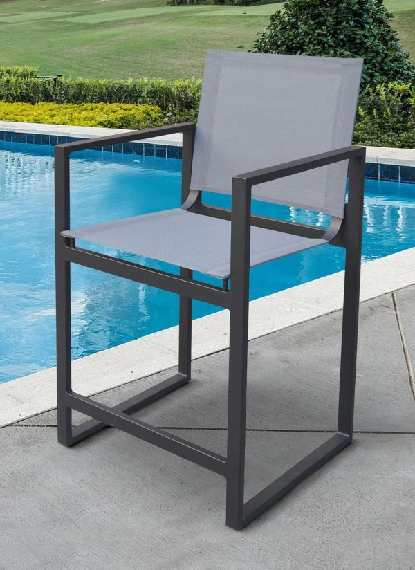 Renava Kayak - Modern Dark Charcoal Outdoor Counter Stool