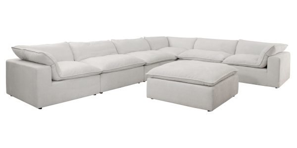 Divani Casa Kellogg - Modern White U Shaped Feather Sectional Sofa - Image 4