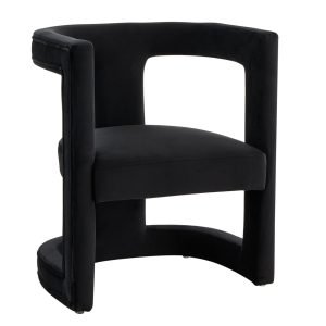Modrest Kendra - Modern Black Fabric Accent Chair