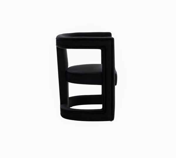 Modrest Kendra - Modern Black Fabric Accent Chair - Image 3