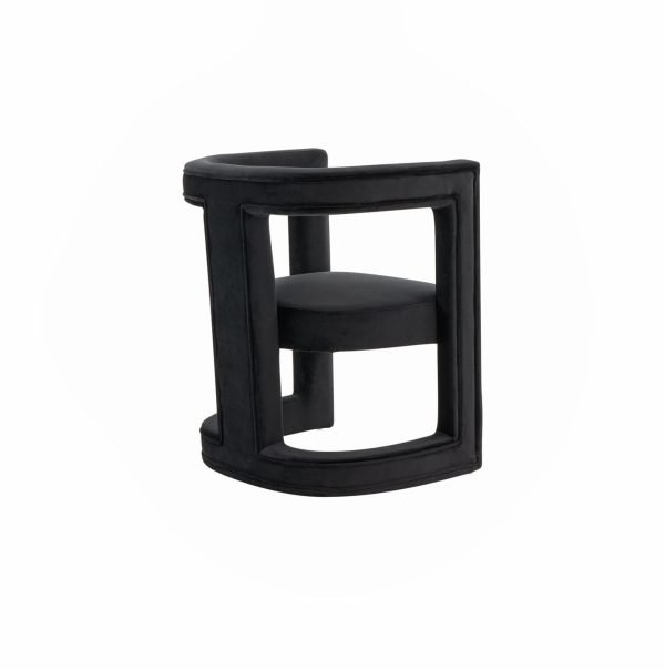Modrest Kendra - Modern Black Fabric Accent Chair - Image 4
