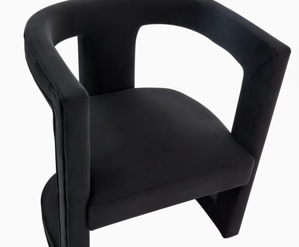 Modrest Kendra - Modern Black Fabric Accent Chair - Image 5