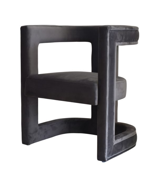 Modrest Kendra - Dark Grey Fabric Accent Chair