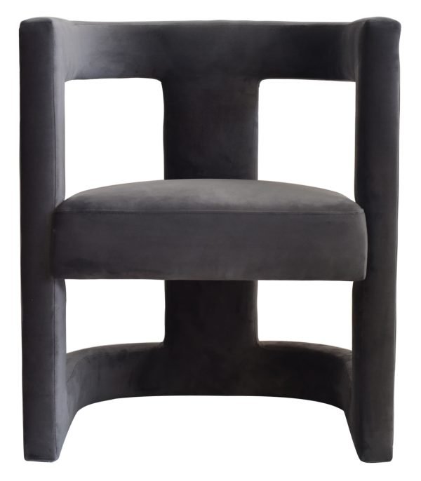 Modrest Kendra - Dark Grey Fabric Accent Chair - Image 2