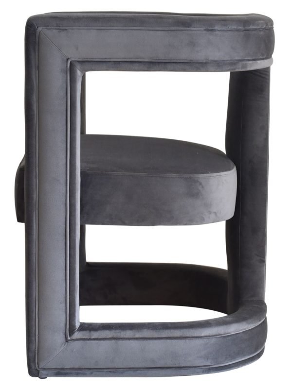 Modrest Kendra - Dark Grey Fabric Accent Chair - Image 5
