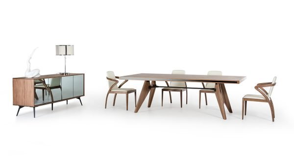Modrest Kennedy Mid-Century Walnut Dining Table - Image 3