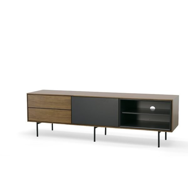 Modrest Kenny Modrest Walnut & Grey TV Stand - Image 3