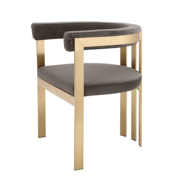 Modrest Kersey - Glam Grey Velvet Accent Chair - Image 2
