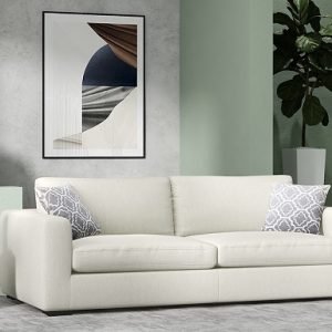 Divani Casa Poppy - Modern White Fabric Sofa