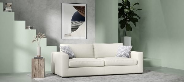 Divani Casa Poppy - Modern White Fabric Sofa