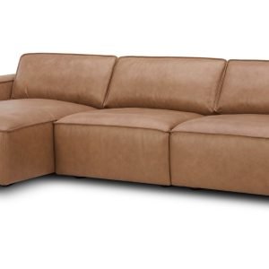 Modrest Cambria - Modern LAF Cognac Leather Sectional Sofa