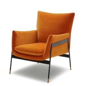 Divani Casa Joseph Modern Orange Fabric Accent Chair