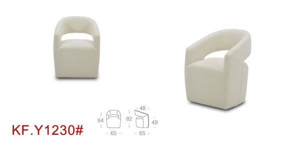 Modrest Angie - Modern Grey Fabric Accent Chair - Image 4