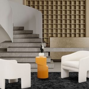Modrest - Khan Modern Off White Fabric Accent Chair