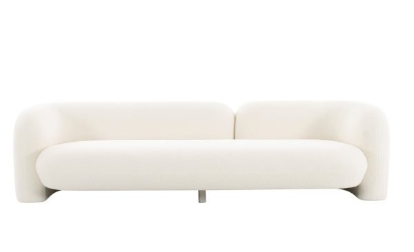 Modrest - Khan Modern 4-Seater Off White Fabric Sofa - Image 3