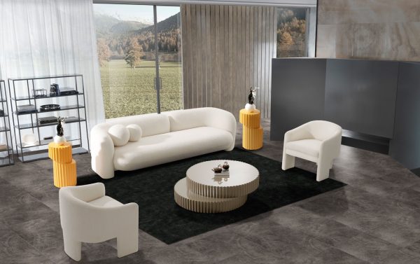 Modrest - Khan Modern Off White Fabric Accent Chair - Image 2