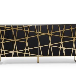 Modrest Kilson - Modern Black Oak & Champagne Gold Buffet