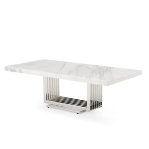 Modrest Kingsley Modern Marble & Stainless Steel Coffee Table