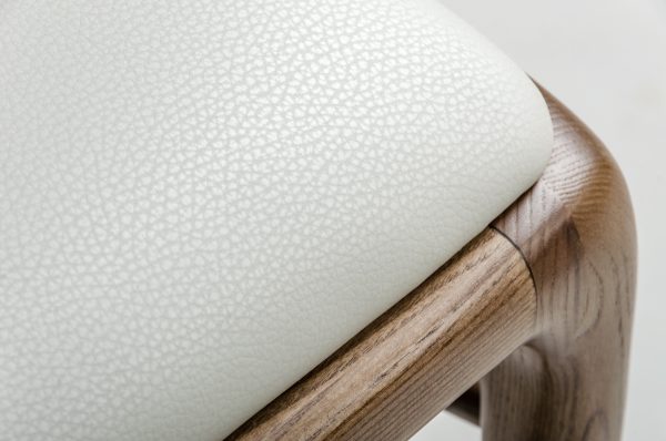 Modrest Kipling Modern Cream & Walnut Dining Chair - Image 3