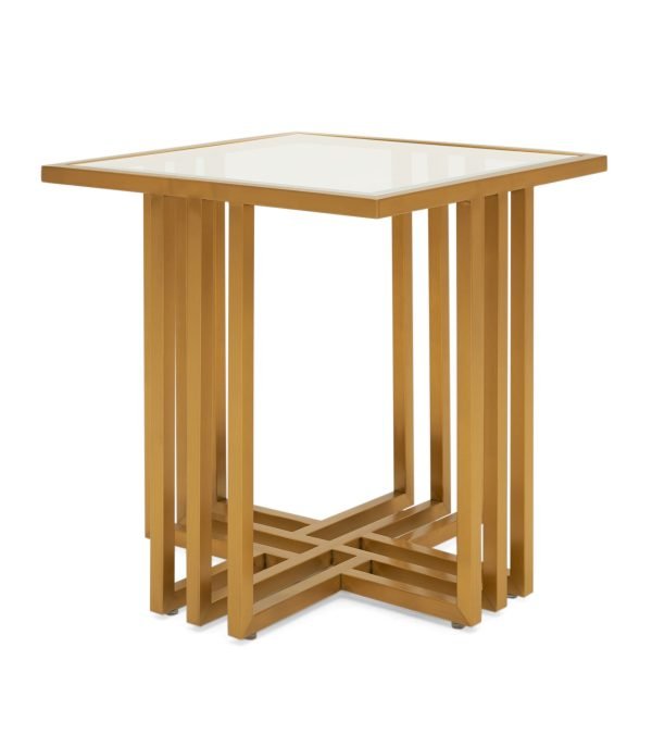 Modrest Kodiak - Glam Clear Glass and Gold Glass End Table - Image 2