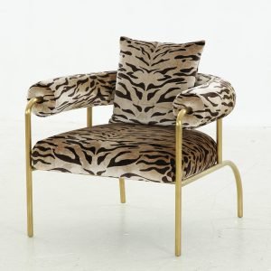 Modrest Kola - Gold Zebra Print Accent Chair