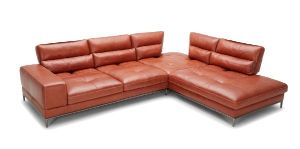 Divani Casa Kudos - Modern Cognac RAF Chaise Sectional Sofa - Image 4