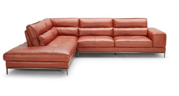 Divani Casa Kudos - Modern Cognac LAF Chaise Sectional Sofa - Image 3