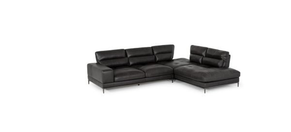 Divani Casa Kudos - Modern Dark Grey RAF Chaise Sectional Sofa - Image 2