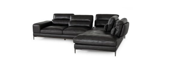 Divani Casa Kudos - Modern Dark Grey RAF Chaise Sectional Sofa - Image 4