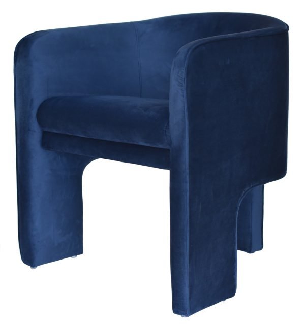 Modrest Kyle - Modern Blue Velvet Accent Chair - Image 2