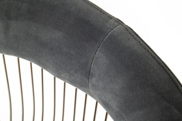 Modrest Lauren - Grey Velvet and Brushed Gold Dining Chair - Image 3