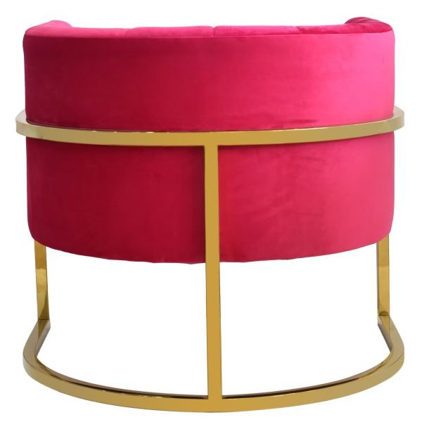 Modrest Landau - Pink Velvet + Gold Accent Chair - Image 3