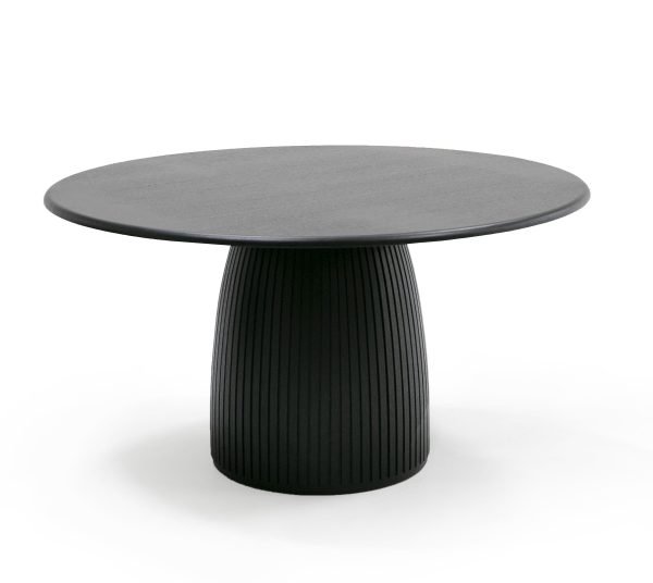 Modrest -  Lander Modern Mid Century Black Oak Round Dining Table - Image 4