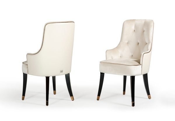 A&X Larissa Modern Cream Dining Chair - Image 4