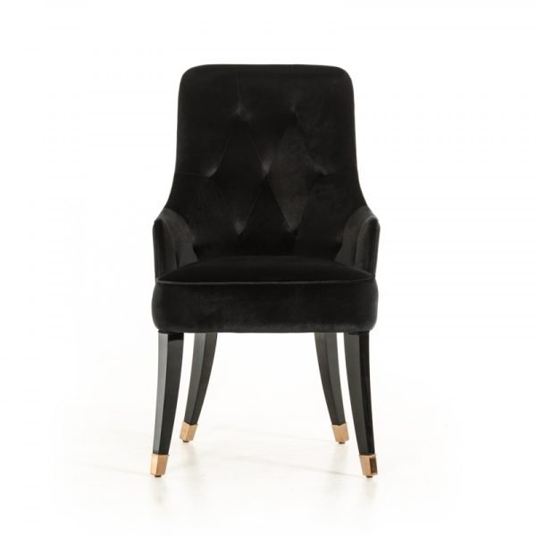 A&X Larissa Modern Black Fabric Dining Chair - Image 2